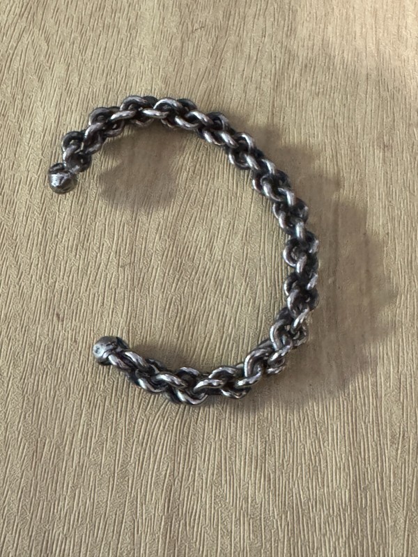 Chainmaille Silverplate Viking Cuff Woven Dark Silver Bracelet 6 1/2" gallery