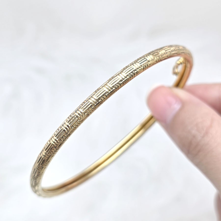 Textuer Silver 925 bangle plating gold gallery