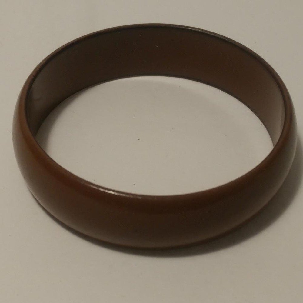 Wide Brown Bangle Bracelet Brown Plastic Bangle Bracelet 2-3/4"