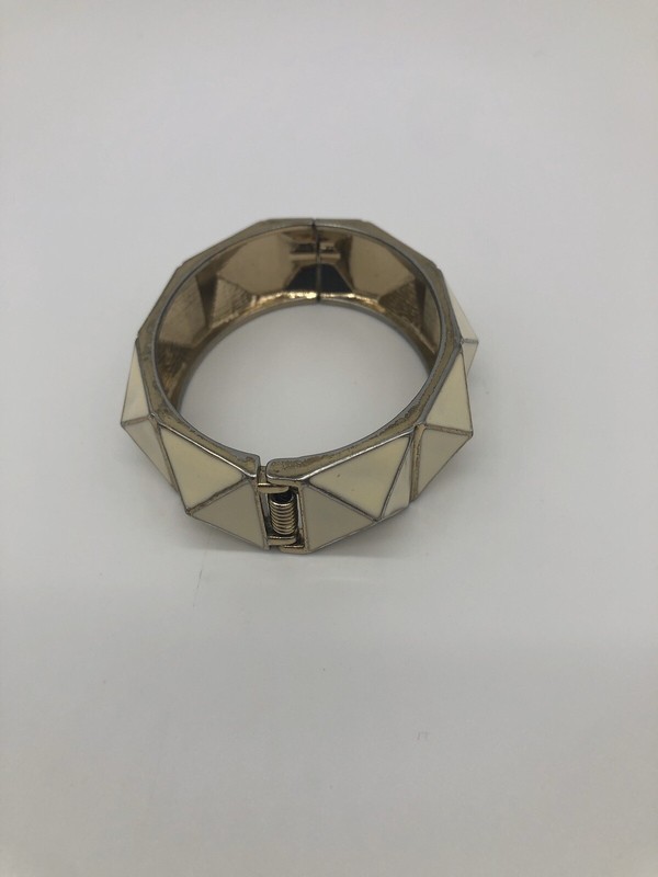 Forever21 brass bracelet flexable Cream And Gold Cuff gallery