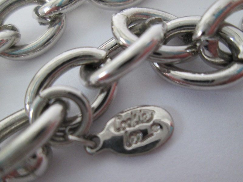 Cookie Lee Silver Tone Metal Chain Toggle Bracelet 5.5"-6" with Dust Cover gallery