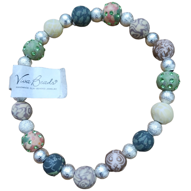 Viva Beads Bracelet Lot of 4 Colorful Polymer Clay Costume Jewelry Multicolor gallery