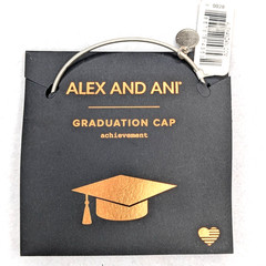 ALEX AND ANI 2018 Graduation Cap Medallion Silver-tone Charm Bracelet