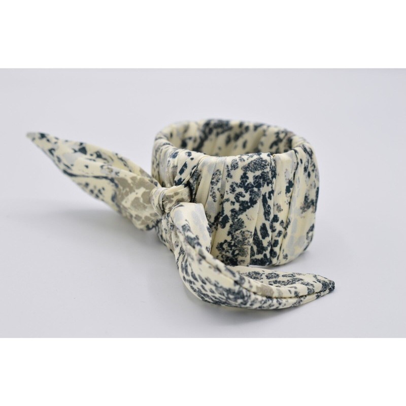 Statement Bangle Bracelet Snake Reptile Animal Fabric Wrapped Bow Tie Chic BinAD gallery