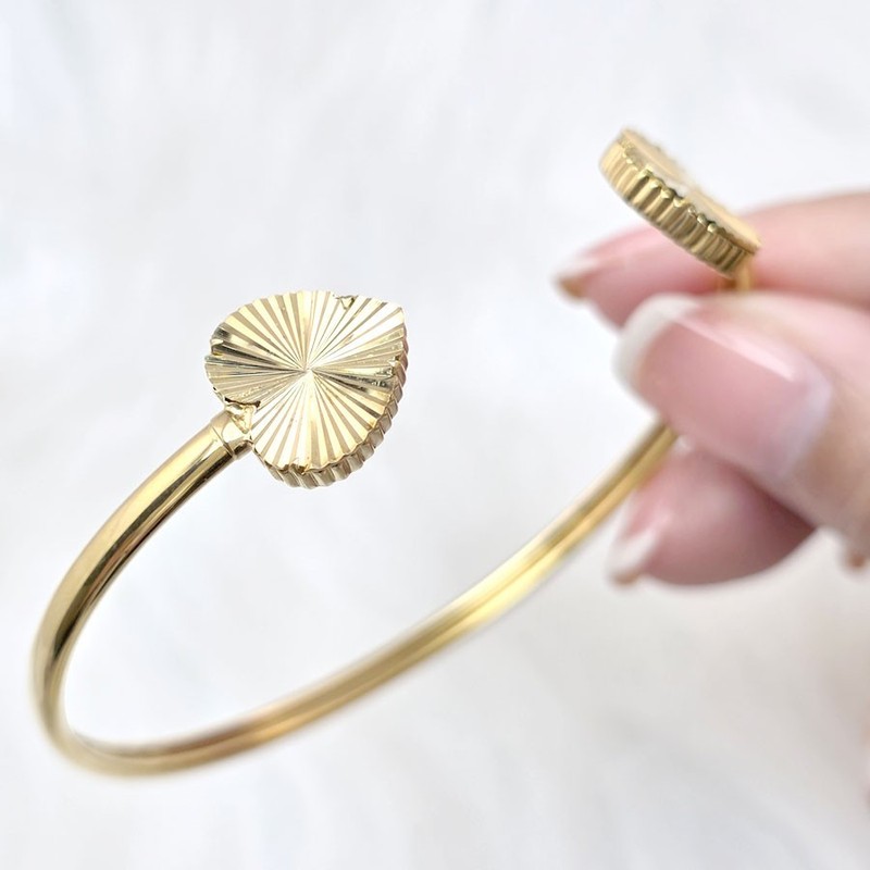 Heart Stamping gold plated silver 925 bangle gallery