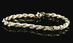 Classic Sterling Silver Italian Rope Bracelet – 19.5cm – 13.20g – 5mm Width