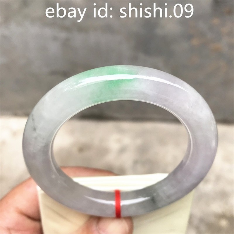 52.7MM Natural Icy Green Jadeite Jade Bracelet Burma Jadeite Jade Bangle gallery