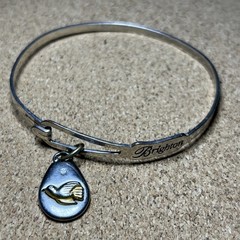 Brighton “Unexpected Blessings” Silver Adjustable Bangle Charm Bird Bracelet