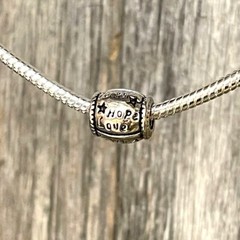 Faith Hope Love Barrel Womens Girls Silver European Charm Bead for fits bracelet
