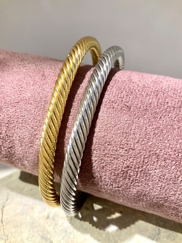 5mm plain cable bracelet gunmetal plated black metal Stunning Trendy gold plated gallery
