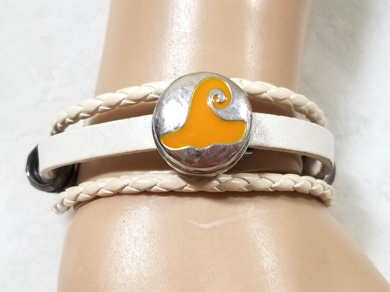 HAT ORANGE 18mm/20mm GINGER SNAP BUTTON POPPER INTERCHANGEABLE JEWELRY gallery