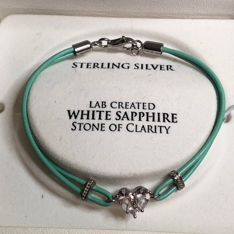 5527 R.H. Macy & Co. 925 Sterling Lab created White sapphire bracelet 6.25" gallery