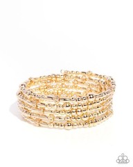 Paparazzi Boisterous Beads – Gold – High Sheen Gold Beads – Infinity Wrap Bracel