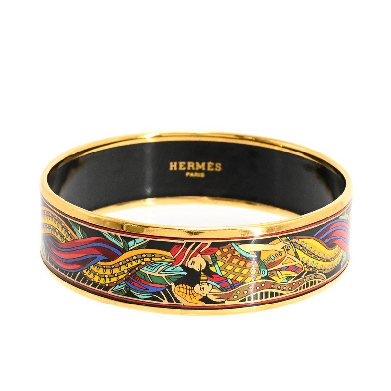 HERMES Email GM Bangle Black Inner Circumference 19cm Ladies' Accessories gallery