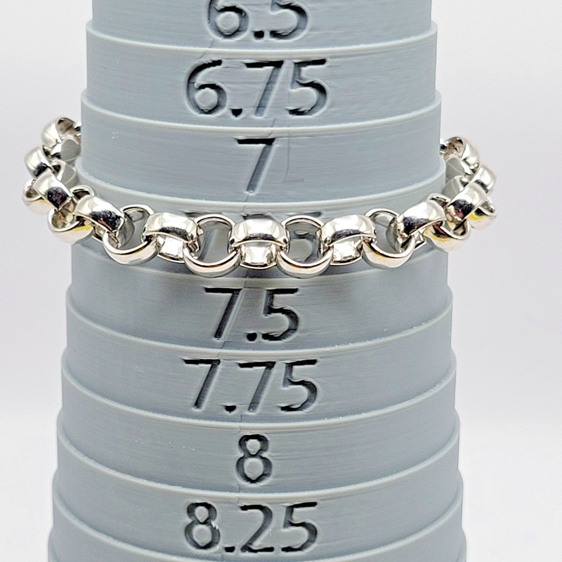 JTV Moda Al Massimo 18kt White Gold Over Bronze 9mm Rolo Link Bracelet ~ 8" gallery