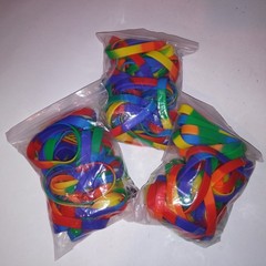 Set of 120 Bracelets Rainbow Party Favors Colorful Kids Womens Mens Pride New