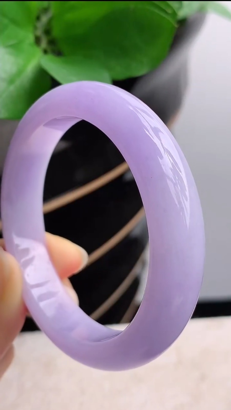 Cerified 52/53mm Authentic Ice Lavender Purple Jadeite Beautiful Formal Bracelet gallery