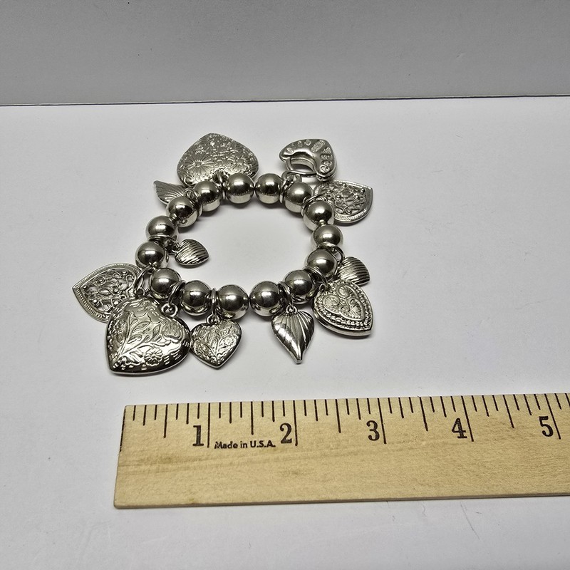 Silver Tone Stretch Charm Bracelet gallery
