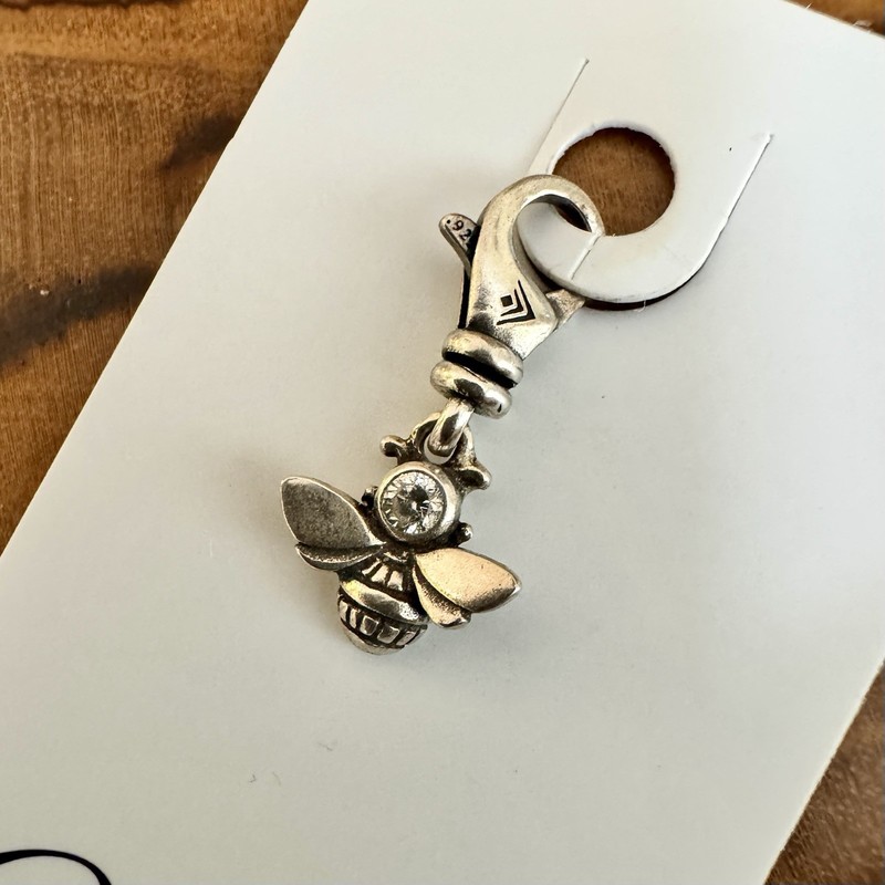 SILPADA Bee Charm “Buzz Worthy”Sterling Silver/CZ Clip-On C2584 NEW On Card gallery
