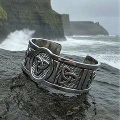 Celtic Trinity Knot Cuff Pewter Bracelet