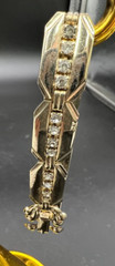 Vintage Gold Tone Metal and Crystal Rhinestone Bracelet