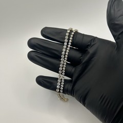 3mm & 4mm Gold Moissanite Tennis Bracelet Set VVS1 7.5 Inch Mens No Pass