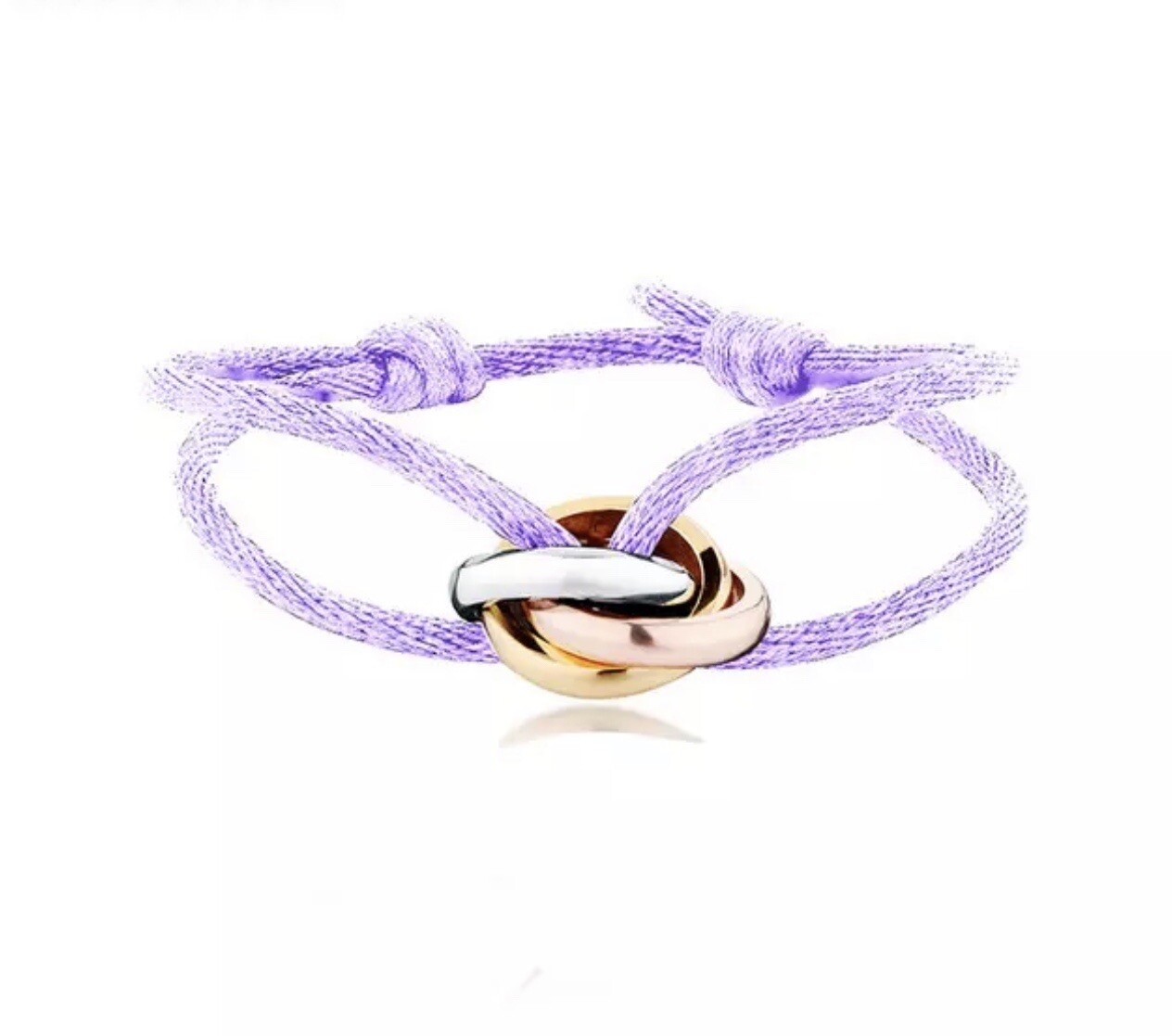 Gold infinity Light Purple Lace Ribbon Bracelet gallery