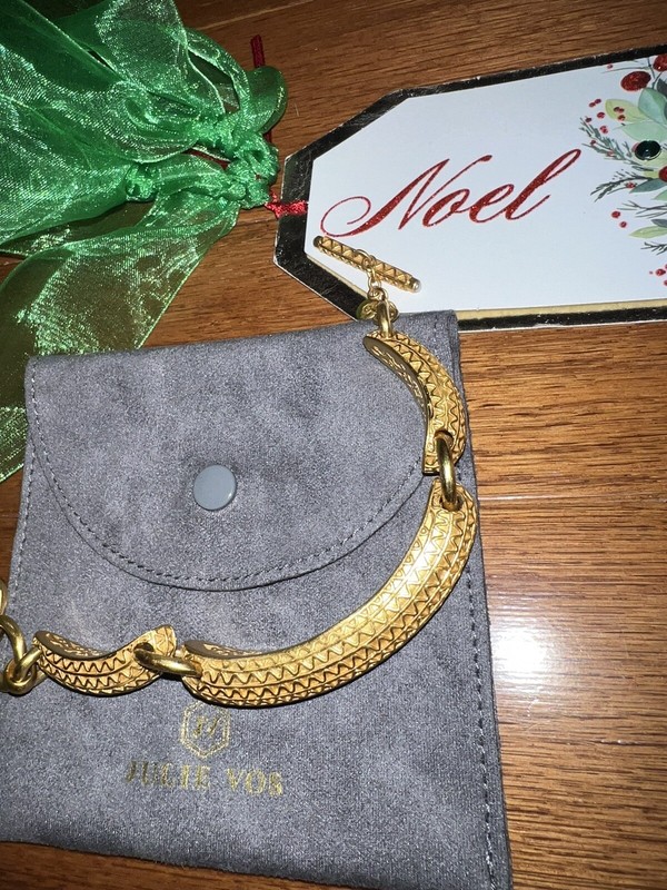 NEW Julie Vos Toggle Link Bracelet 24k Gold Plated Adjustable Retired Bohemian gallery