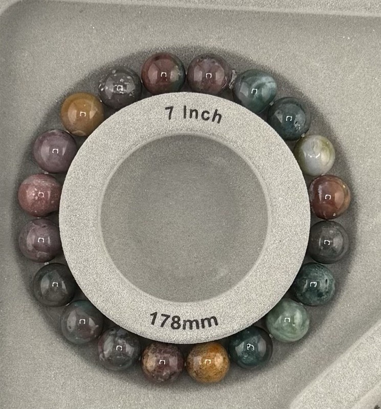 Multicolor Round Gemstone Beaded Stretch Bracelet 7in No Clasp gallery