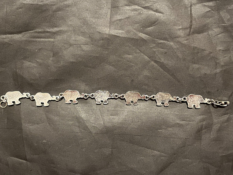 Elephant Bracelet Anklet Colorful Square Stone Fashion Jewelry Silvertone NEW! gallery
