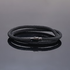 Magnetic Closure Double Row Nylon Milan Cord Nylon Rope Wrap Bracelet 15 Inches