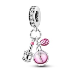 MULA European Silver Plated Charm CZ Enamel Perfume Lipstick For Women Bracelet