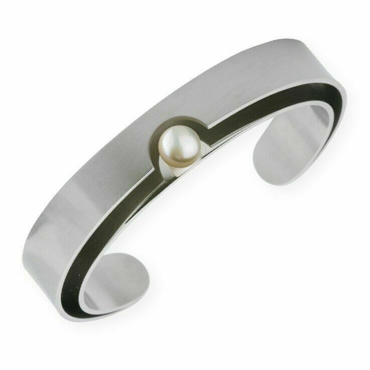 Ernstes Design Edvita Bangle A48 Pearl Mi Stainless Steel Bracelet New Cultured gallery