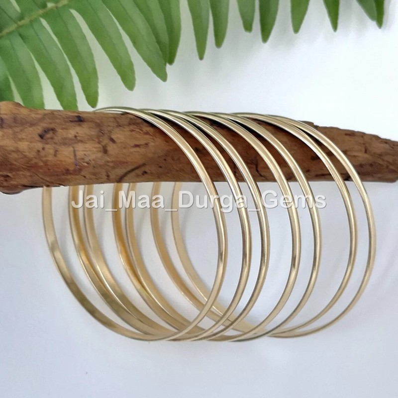 New Pcs of COPPER BRASS SILVER MICRO Handmade Women Simple Bangle Bracelet P70 gallery