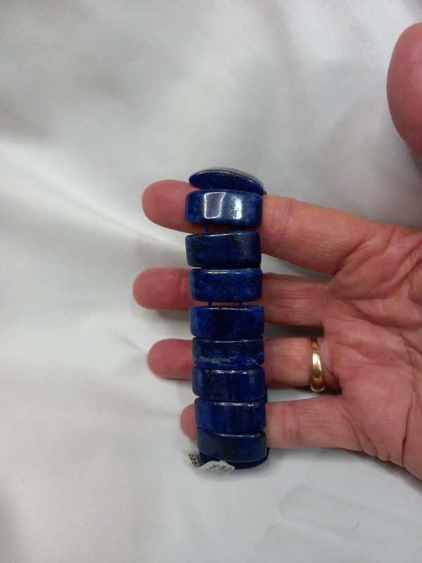 Heavy Lapis Lazuli Elasticated Bracelet By TJC (Newport) gallery