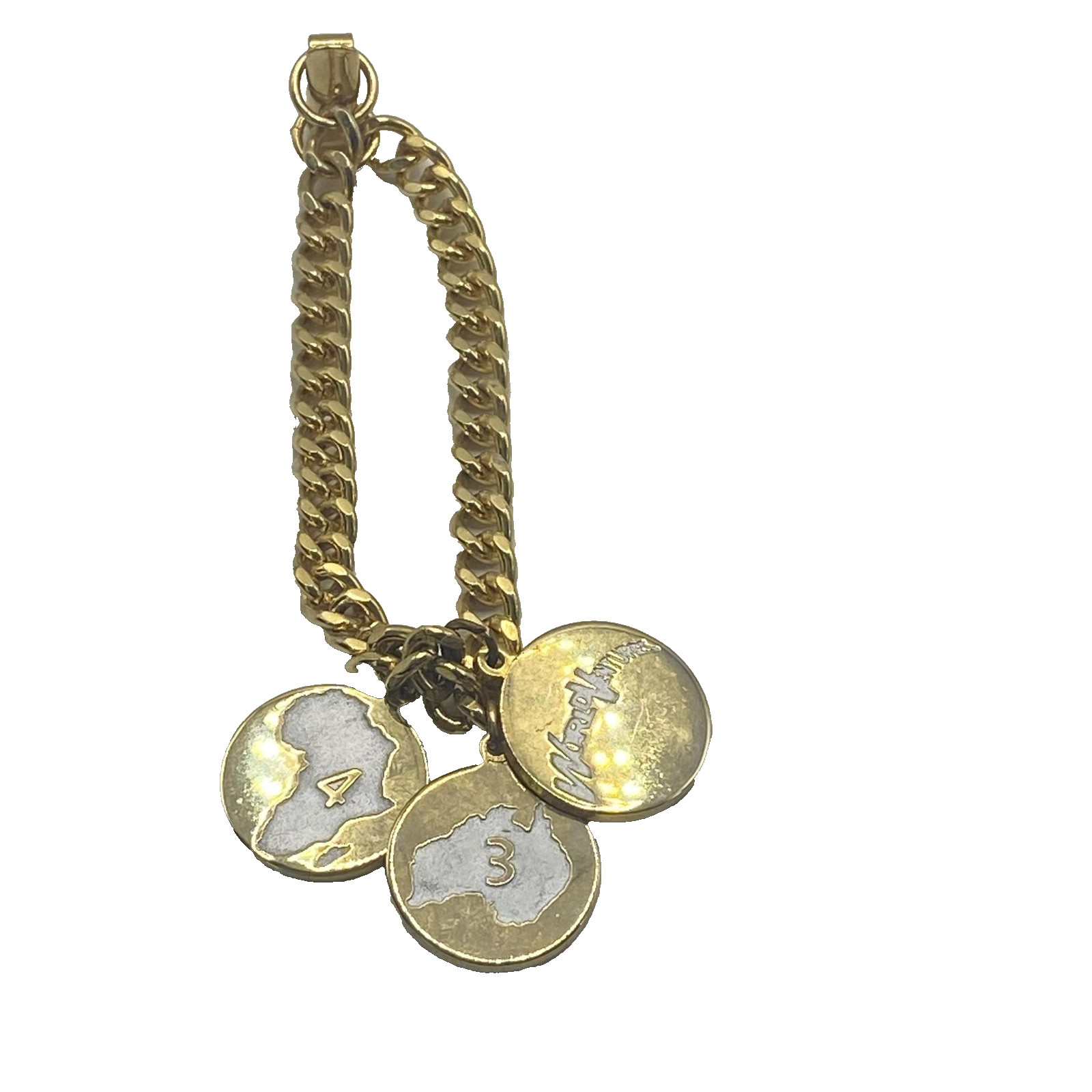 WorldVentures Gold Tone Enamel Travel Charm Chain Bracelet Womens 7 In Jewelry gallery