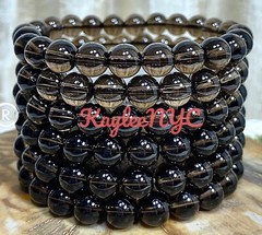 Wholesale Lot 6 Pcs Natural Smoky Quartz 8mm 7.5” Crystal Stretch Bracelet