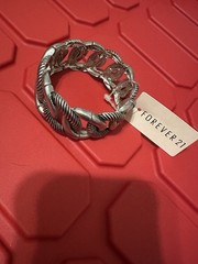 Y2K Vintage Forever 21 Chain Bracelet Silver One Size Fashion Jewelry with tags