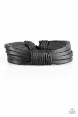 Paparazzi Bracelet – “End of the Road” Black Urban Pull String