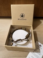 New In Box Woodstone Sandalwood Wood Bracelet Adjustable Gift $99 Retail