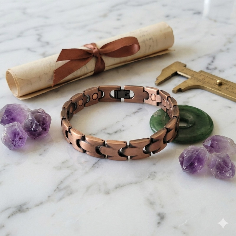Copper Magnetic Link Bracelet Copper Arthritis Pain Therapy Bracelet B gallery