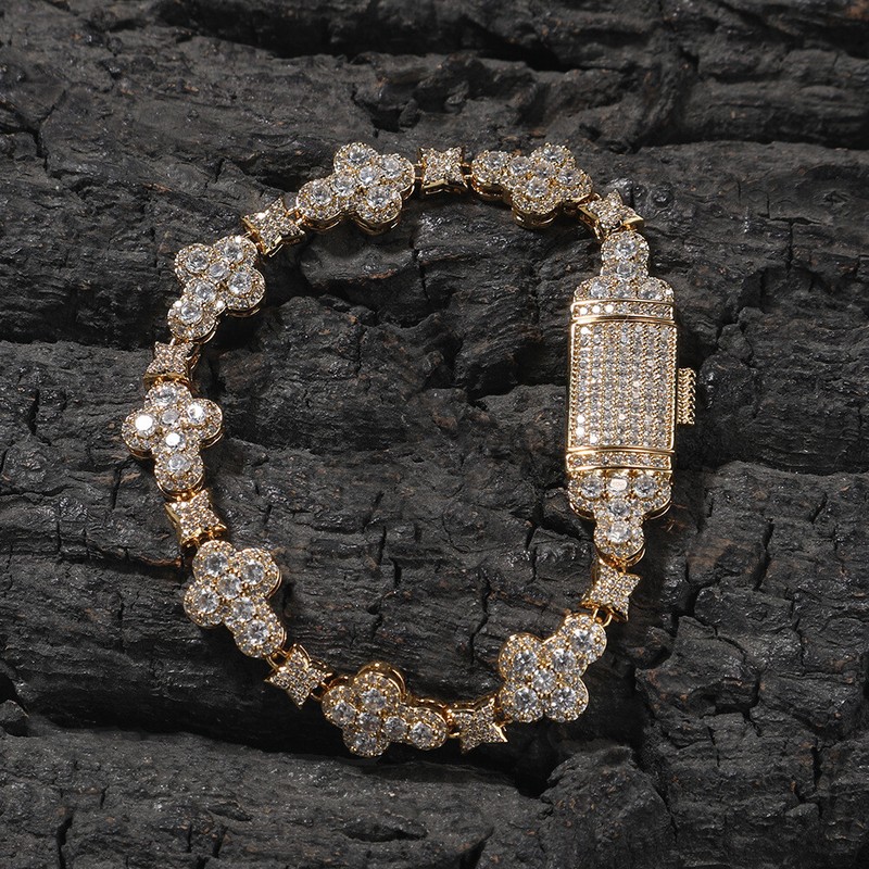 Mens Hip Hop Bracelet Bling ICED 5A+ CZ Cross Rap Hand Chains Cos Jewelry gallery