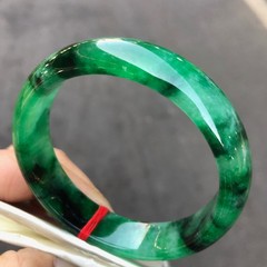 Certified Natural Grade AAA Ice Green Burmese Jade jadeite bracelet bangle 59MM