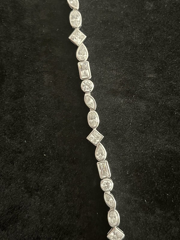 Sterling silver 925 Tennis bracelet Cz Cubic Zirconia QVC Diamonique Womens gallery