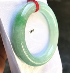 51.7mm Myanmar Natural Icy Green Jadeite Jade Bracelet Emerald Jade Bangle