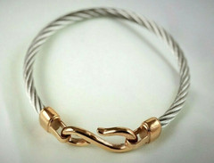 Stainless Steel Bracelet Cable Twist Design 6 1/2″