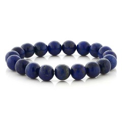 Gorgeous 10MM Simulated-Lapis Gemstone Beaded Stretch Stretchy Bracelet For