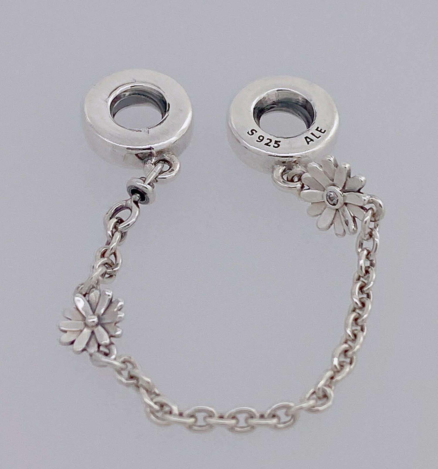 NEW 100% Authentic PANDORA 925 Silver Daisy Flower Safety Chain Charm 798764C01 gallery