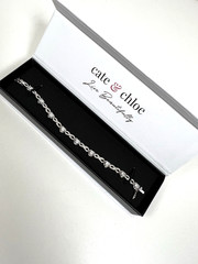 New Cate & Chloe 18K White Gold Plated Amanda Tennis Bracelet Simulated Diamond
