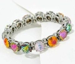 KIRKS FOLLY COSMIC BLISS STRETCH BRACELET size AVERAGE silvertone